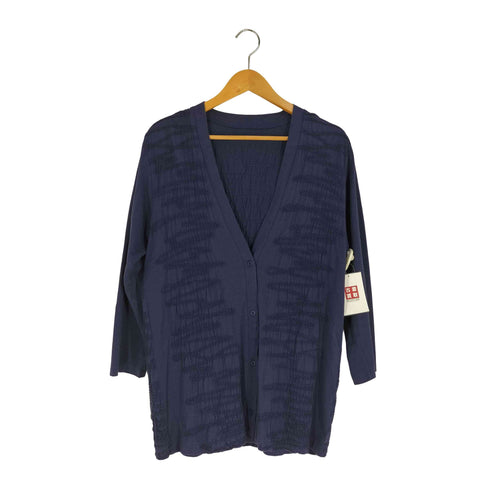 イッセイミヤケハート ISSEY MIYAKE HaaT Vネックシワ刺繍カーディガン レディース JPN:2
