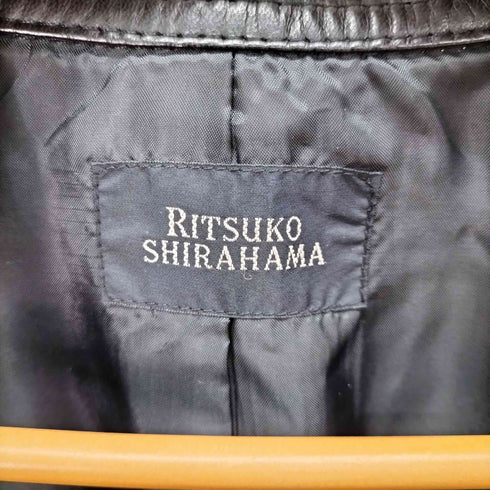 RITSUKO SHIRAHAMA 羊革 ダブルブレスト レザージャケット レディース JPN:3