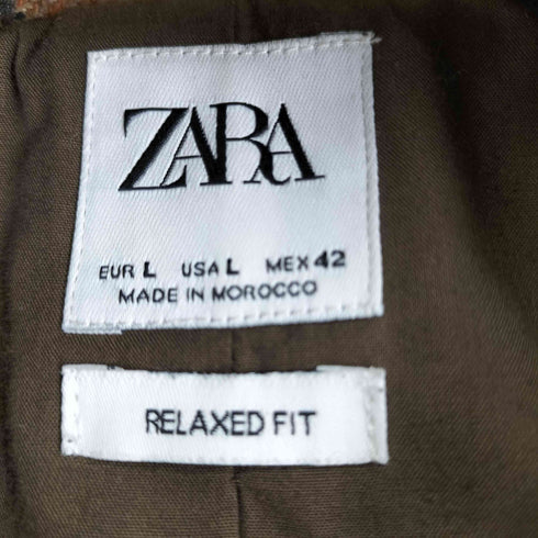 ザラ ZARA チェックスウィングトップ メンズ import:L