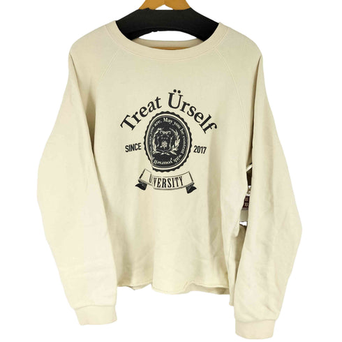 TREAT URSSELF カットオフ加工クルーネックスウェット レディース
