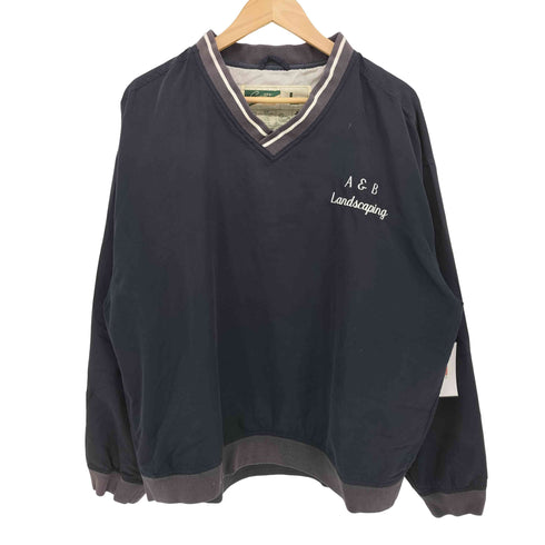 Signature フロント刺繍 Vネック ナイロン プルオーバー メンズ import:L