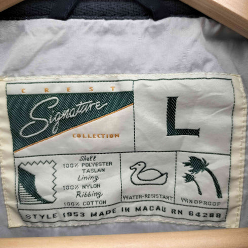 Signature フロント刺繍 Vネック ナイロン プルオーバー メンズ import:L