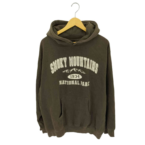 PRAIRIE MOUNTAIN SMOKY MOUNTAIN フロントプリント プルオーバーパーカー メンズ L
