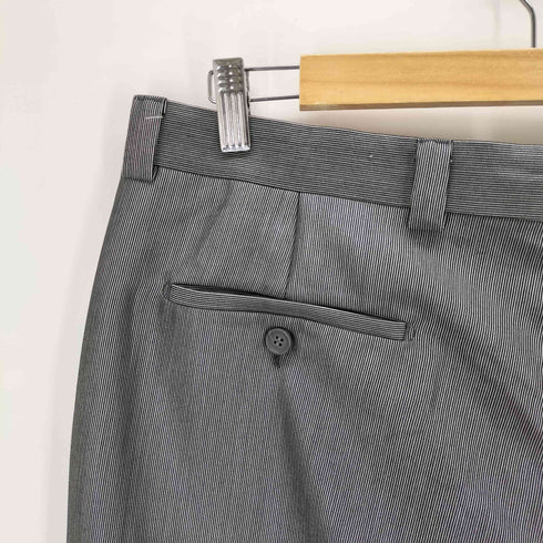 光沢 ストライプワイドスラックス メンズ 36R