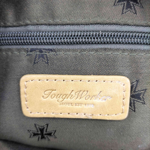 TOUGH WORKER クロス パッチディティール レザーショルダーバッグ Y2K レディース