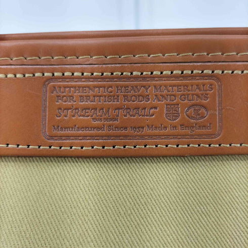 STREAM TRAIL 裏地チェック キャンバス レザー トートバッグ レディース