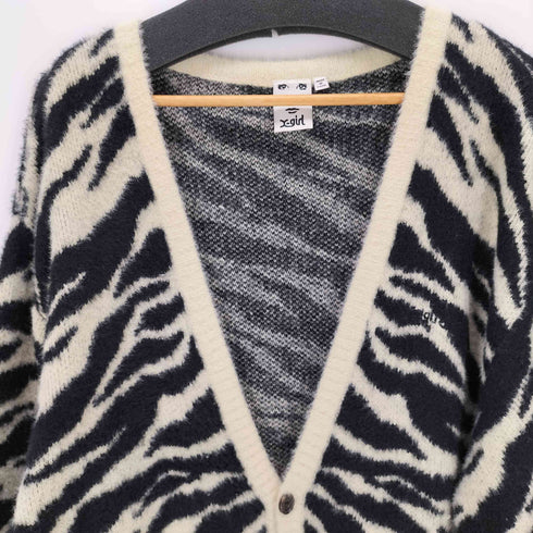エックスガール X-girl ZEBRA PATTERN OVERSIZED KNIT CARDIGAN メンズ ONE SIZE