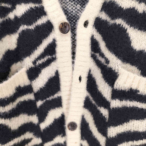 エックスガール X-girl ZEBRA PATTERN OVERSIZED KNIT CARDIGAN メンズ ONE SIZE