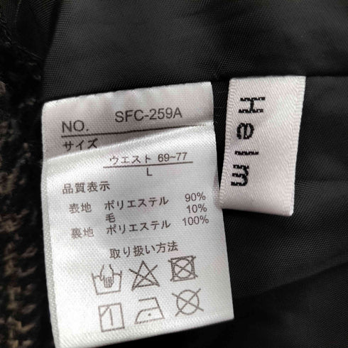 ヘルム HELM ツイード巻きミニスカート レディース