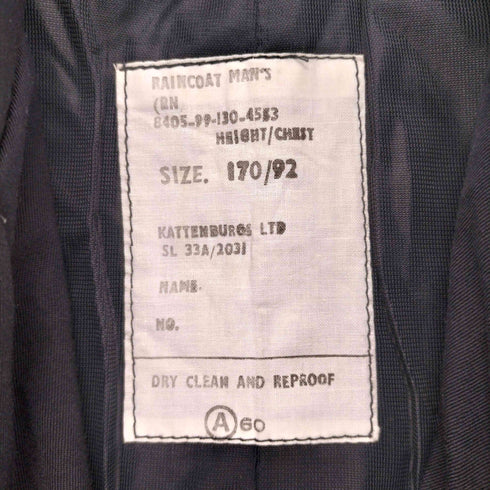 ブリティッシュアーミー BRITISH ARMY 70s イギリス軍 Royal Navy ウールギャバジン レインコート メンズ 170/92
