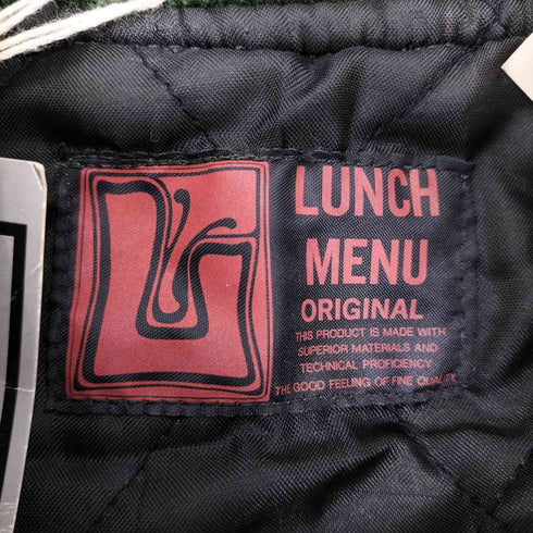 LUNCH MENU レザー切替スタジアムジャケット メンズ