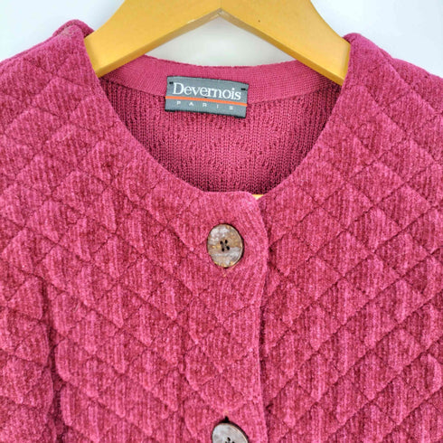 70s DEVERNOIS ベロア ノーカラージャケット レディース