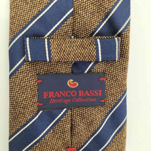 FRANCO BASSI レジメンタルストライプ シルクコットン混 ネクタイ メンズ