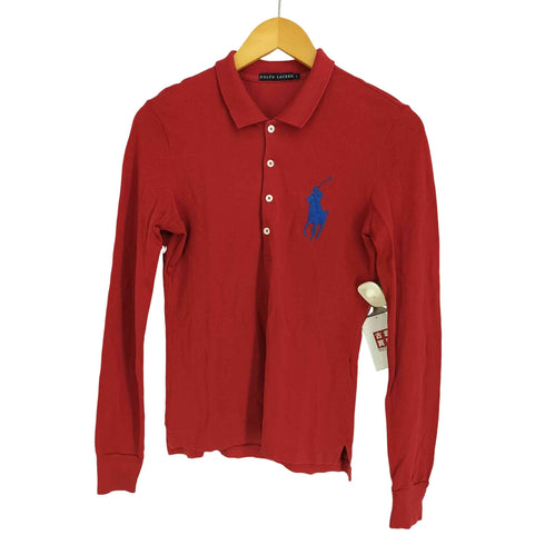 ラルフローレン RALPH LAUREN ビッグポニー刺繍 L/S ポロシャツ レディース import:L