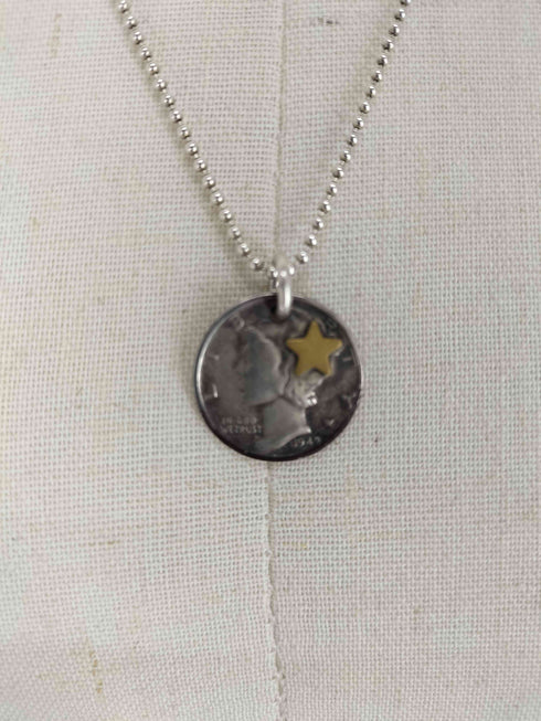 BUTTON WORKS マーキュリーダイムコイン ネックレス メンズ