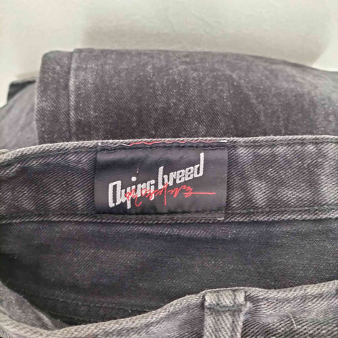 Dying breed スキニーブラックフレアデニムパンツ import メンズ 3