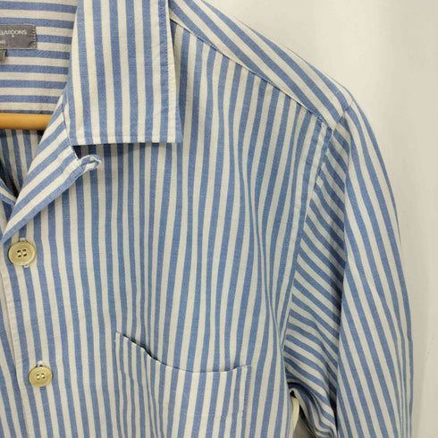 コムデギャルソンオム COMME des GARCONS HOMME 03SS 銀タグ 田中オム ボックスシルエット オープンカラー ストライプ柄 長袖シャツ メンズ M