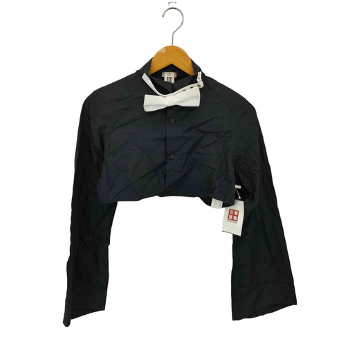 ノワールケイニノミヤ noir kei ninomiya 24SS Tuxedo Cropped Blouse フレアスリーブ ボウタイ クロップド長袖シャツ レディース S