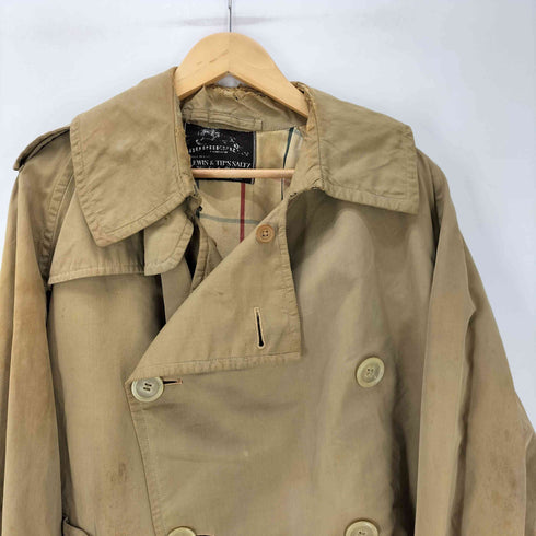 バーバリーズ BURBERRYS 50-60S 英国製 LEWIS & THOS SALTZ 大文字タグ 裏地 チェック トレンチ コート メンズ
