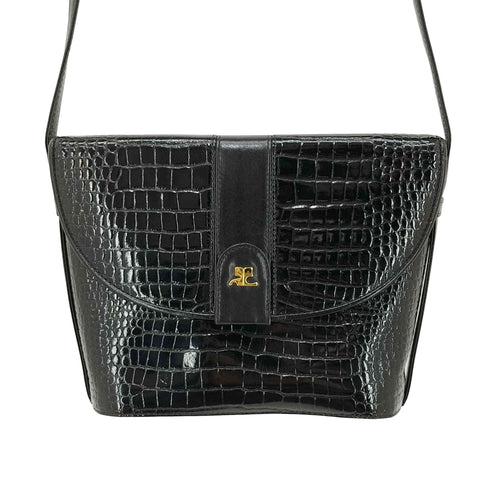 クレージュ courreges クロコ型押し ショルダーバッグ レディース