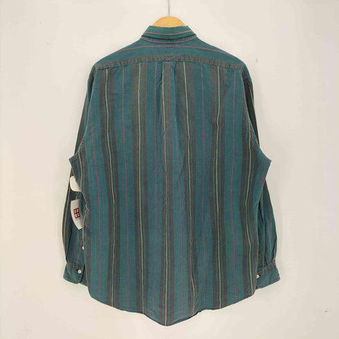 ラルフローレン RALPH LAUREN 90s ポニー刺繍 コットン ストライプ ボタンダウンシャツ メンズ import:L