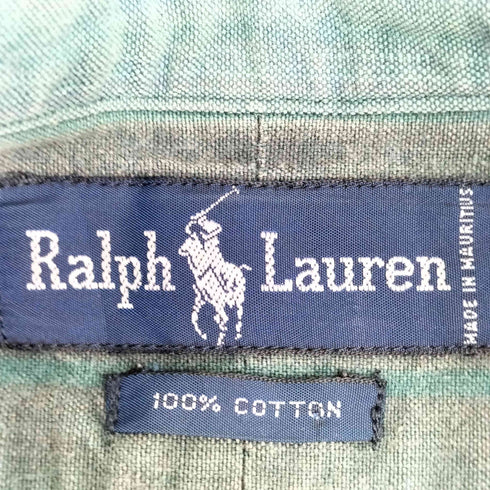 ラルフローレン RALPH LAUREN 90s ポニー刺繍 コットン ストライプ ボタンダウンシャツ メンズ import:L