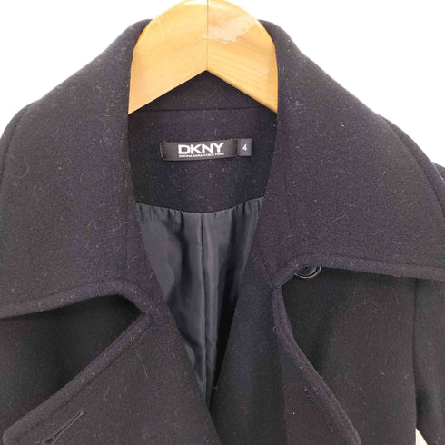 ダナキャランニューヨーク DKNY 90-00s ウールメルトン シェイプデザイン コート レディース 4