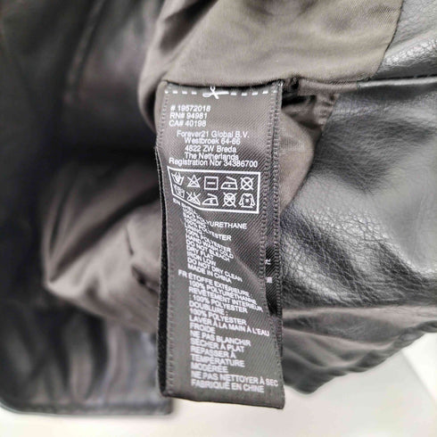 フェイクレザー ダブル ノーカラーライダースジャケット レディース