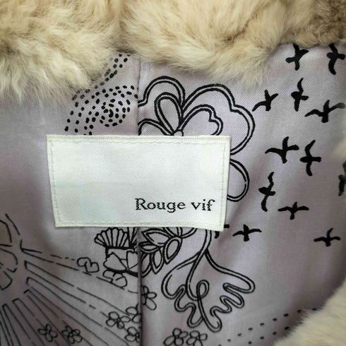 Rouge vif モックネック ラビットファージャケット レディース