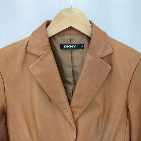 ダナキャランニューヨーク DKNY Lamb ラムレザー 2B シングル テーラードジャケット レディース 4
