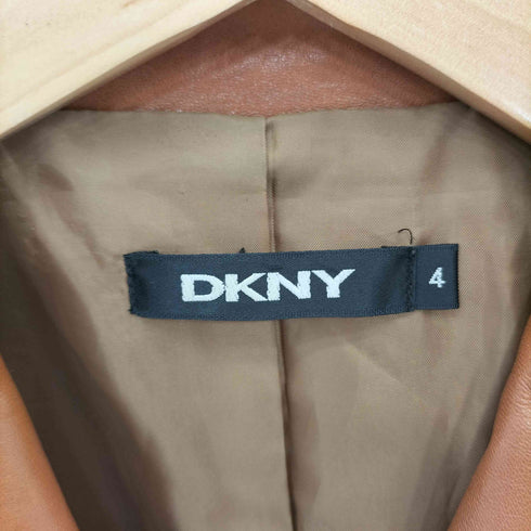 ダナキャランニューヨーク DKNY Lamb ラムレザー 2B シングル テーラードジャケット レディース 4
