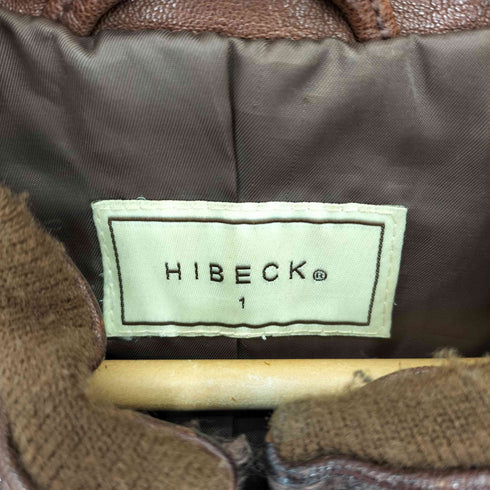 HIBECK GOAT ゴートスキン リブデザイン シングルライダースジャケット メンズ 1