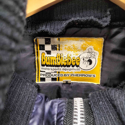 BumBleBee PHEROW'S バンブルビー フェローズ ロゴ ワッペン 刺繍 サイドライン 襟リブ 中綿 キルト ハイネック レーシング ジャケット メンズ import:S