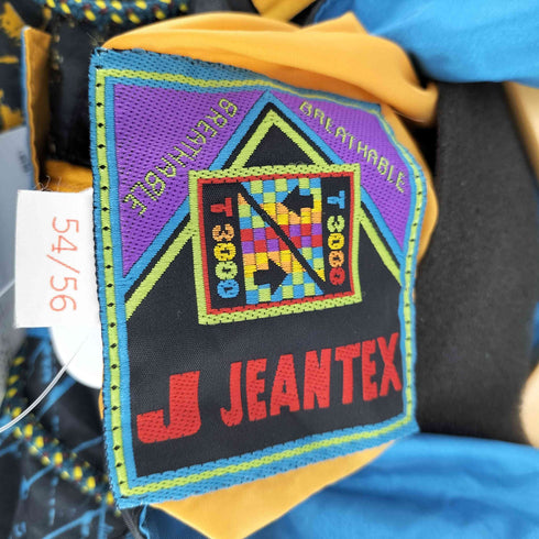 JEANTEX 90S T3000 世界地図 総柄 プリント スイッチング ナイロン ポリ パッカブル マウンテン ジャケット 裾ドローコード メンズ 54/56