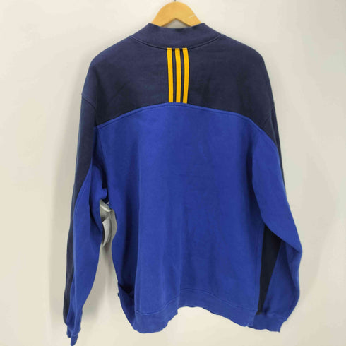 アディダス adidas TEAM 00S 襟パフォーマンスロゴ 刺繍 バイカラー カレッジ ハーフジップ スウェット トレーナー ビックサイズ メンズ import:L
