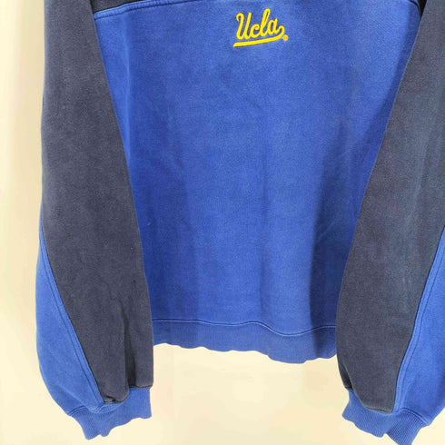 アディダス adidas TEAM 00S 襟パフォーマンスロゴ 刺繍 バイカラー カレッジ ハーフジップ スウェット トレーナー ビックサイズ メンズ import:L