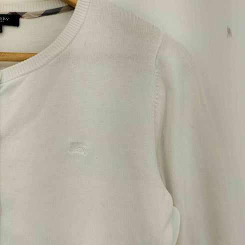 バーバリーロンドン BURBERRY LONDON ロゴ刺繍 コットン クルーネック カーディガン レディース 160A