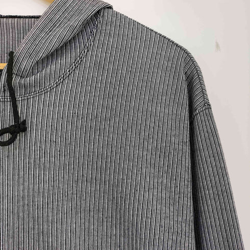 OMOGYM by NORMA KAMALI ストライプ クロップド ジップパーカー 裾ドローコード レディース JPN:M