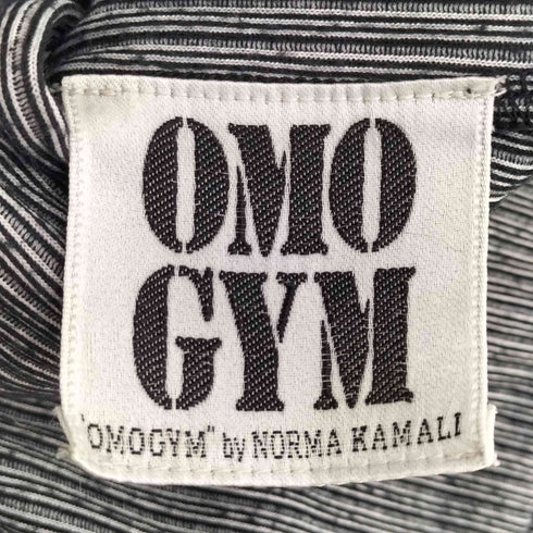 OMOGYM by NORMA KAMALI ストライプ クロップド ジップパーカー 裾ドローコード レディース JPN:M