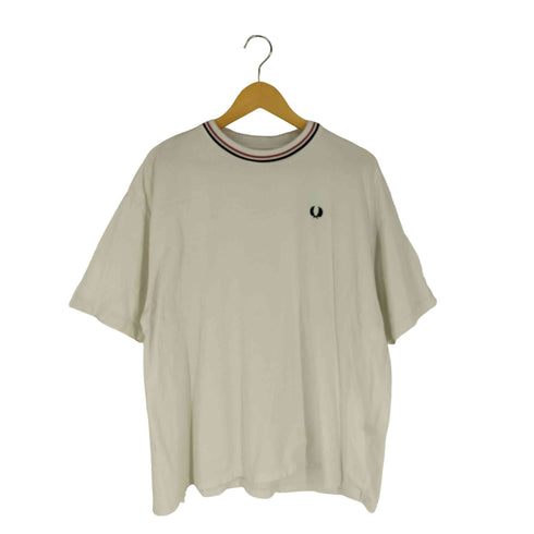 フレッドペリー FRED PERRY ロゴ刺繍 リブライン クルーネックTシャツ メンズ import:L