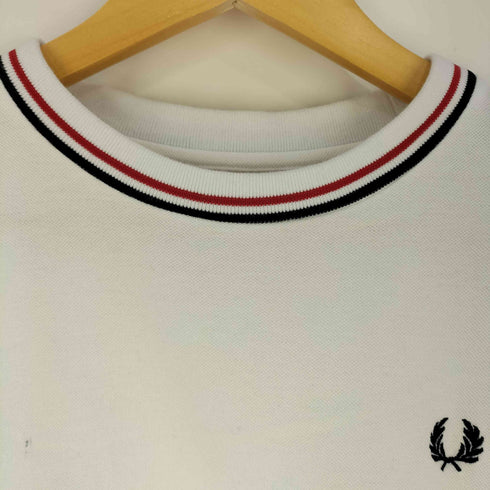 フレッドペリー FRED PERRY ロゴ刺繍 リブライン クルーネックTシャツ メンズ import:L
