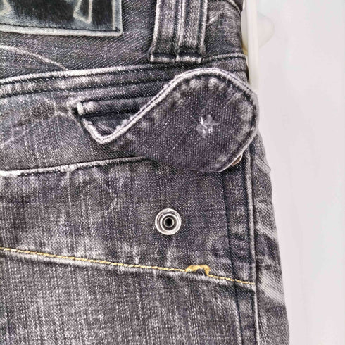 ロアー roar カラビナ付き 先染め ブラック スキニーデニム メンズ JPN:1