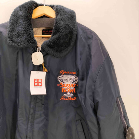 ウェアガード Wear Guard USA製 B-15型 アメフト ロゴ刺繍 裏ボア ジップアップ フライト ジャケット ビッグサイズ メンズ XXXL