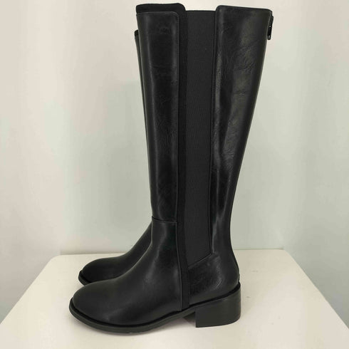 HIAND Chelsea Long Boots フェイクレザー チェルシー ロングブーツ レディース JPN:24