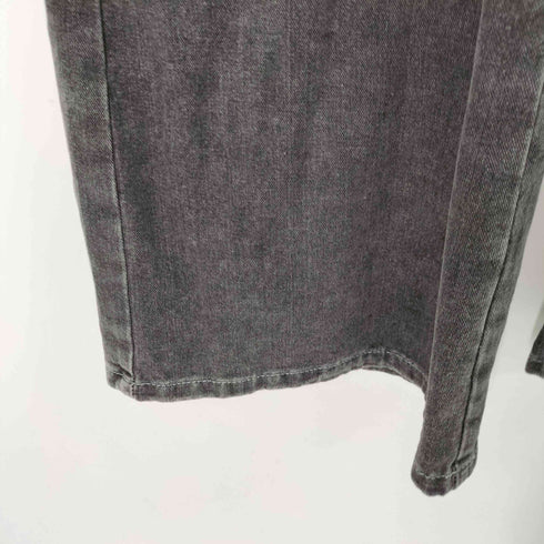 ギミック ブラックデニム ワイドパンツ レディース M