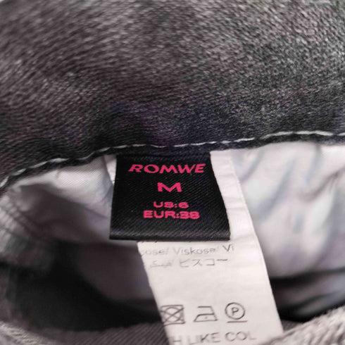 ギミック ブラックデニム ワイドパンツ レディース M