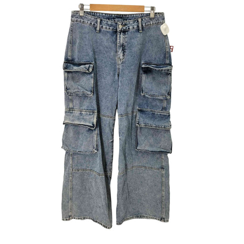 デニム カーゴ ワイドパンツ レディース 32inch