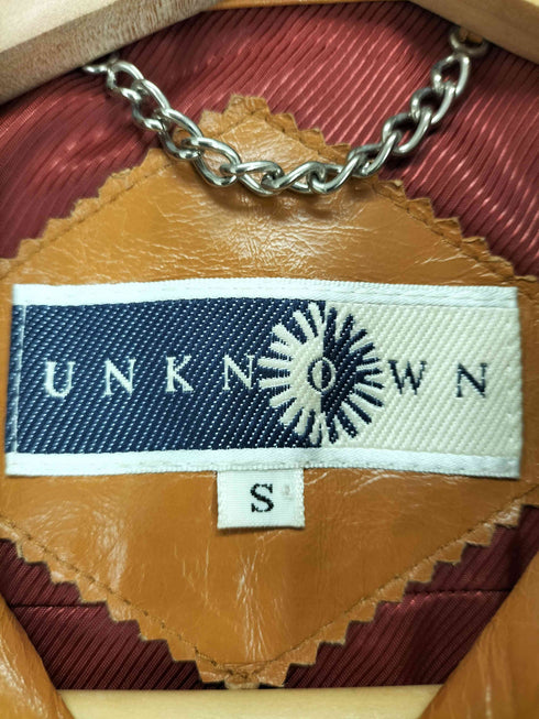 ステッチデザインラムレザーシャツ レディース S