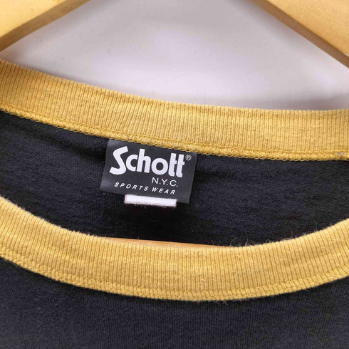 ショット Schott BASEBALL T-SHIRT PLAYING CARD ベースボール チェッカー×ガールズライダー ラグランスリーブ L/S Tシャツ メンズ import:XL