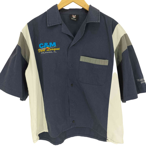 ヒルトン HILTON バックワッペン ボウリングシャツ メンズ import:M